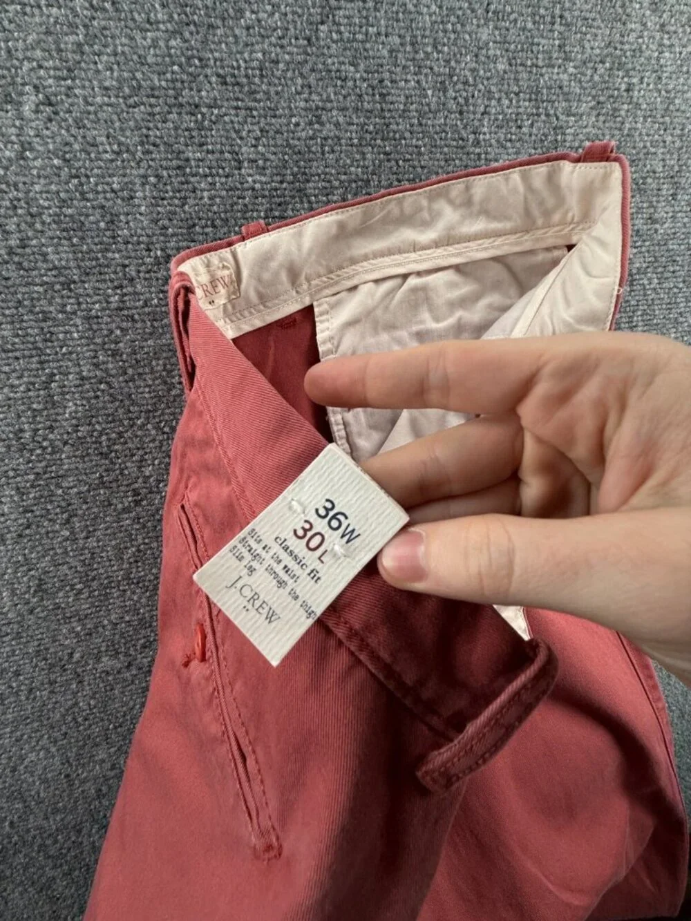 NWT J. Crew Factory Chino Pants 36x30 Red Classic Fit Slim Leg All Cotton Men